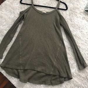 Off the shoulder long sleeve sweater